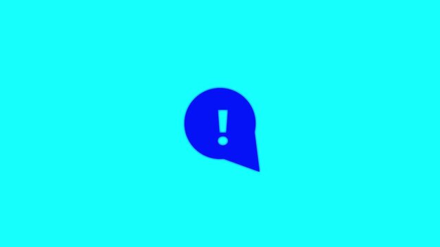 Exclamatory animation mark icon on white colour background.4k video