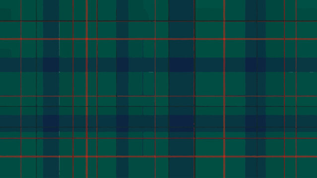 Green and blue plaid pattern with thin red lines  seamless tartan texture