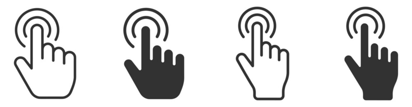 hand cursor icons set vector illustration isolated on transparent background