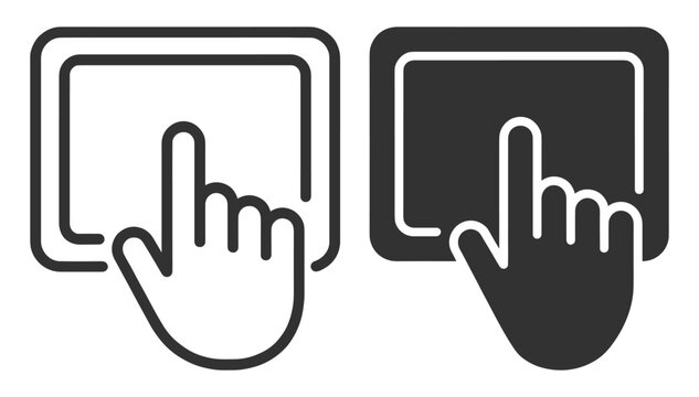 touchscreen hand icon set vector illustration on transparent background