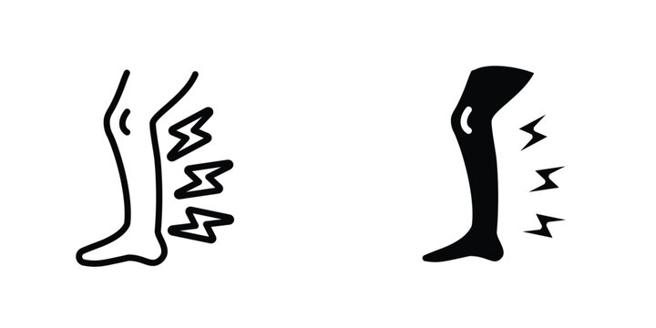 Shin pain icons Designs. icon element in trendy styles