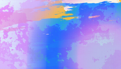 Fototapeta premium Risograph halftone gradient background, pastel teal, purple violet texture, dense dot pattern, analog print surface. Abstract riso aesthetic for zine