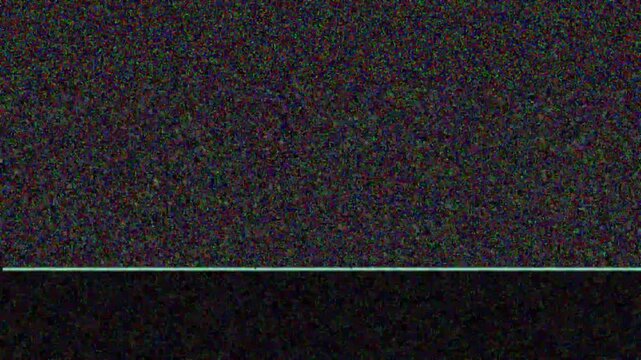 Full Frame RGB Color Noise with Horizontal Scan Band Glitch for Retro Broadcast Signal Failure and Cinematic Distortion Overlay in Production