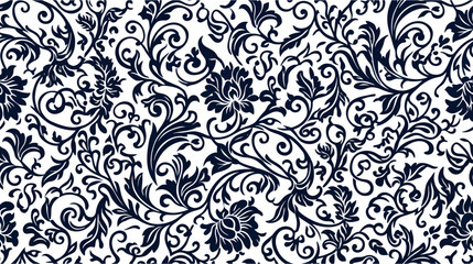 Dark floral ornate seamless pattern vector illustration © Fatimah