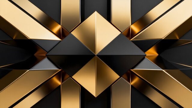 Abstract geometric pattern with gold and black