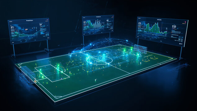 サッカー戦術と選手動線をAIで分析する立体素材