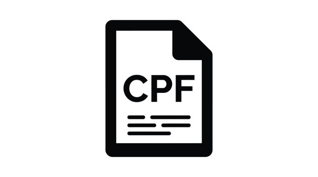 Cpf File Document Icon Black Silhouette On White Background