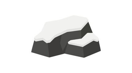 Dark rocks with a layer of white snow on top. © mohamed
