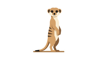 Cartoon meerkat standing upright and looking forward. © mohamed