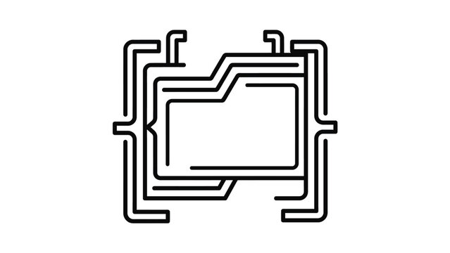 Abstract Folder Icon with Code Brackets - Data Management and Programming Concept