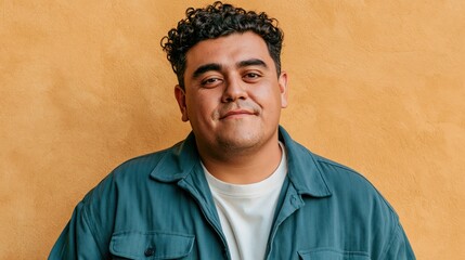 Obraz premium gen team lead young adult latino plus-size man with soft smile
