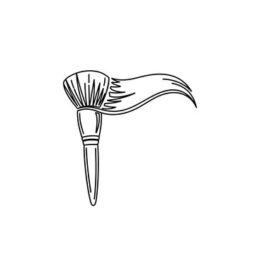 Paint Brush with Bristles and Handle.