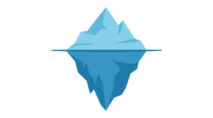 Iceberg floating in blue water showing submerged part. © flat