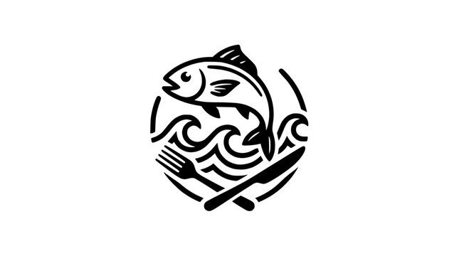 Fish icon with crossed fork and knife emblem.