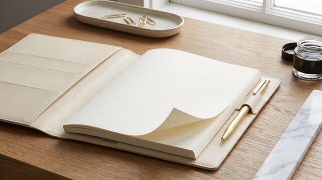 Forgetting Day, Open Notebook with Sticky Notes on Desk