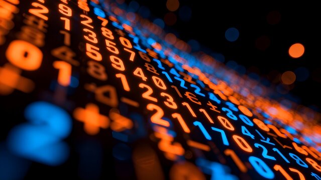 Numbers and symbols on digital display