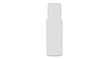 Gray tube standing upright on a transparent background with no other objects © nur