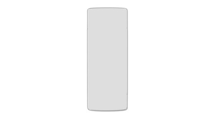 A gray rectangular object stands alone on a plain surface indoors. © nur