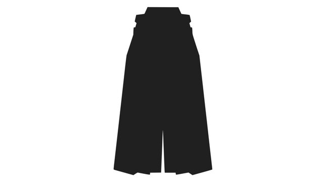 Silhouette of traditional Japanese hakama wide-leg pants
