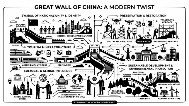 Comprehensive infographic about the Great Wall of China history