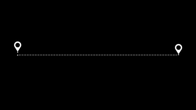 Airplane Route Dotted Line. Vector illustration of air plane flight route with the point of location line. travel airline animation.