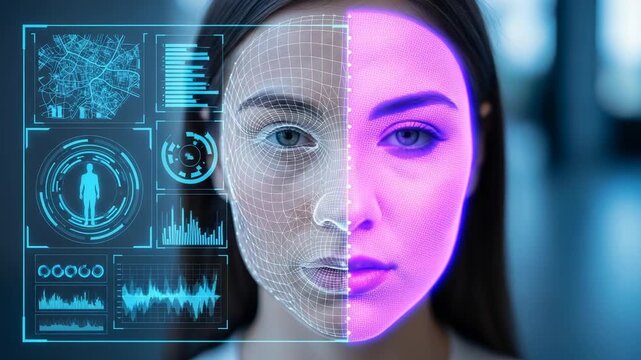 Biometric facial recognition technology interface