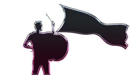A warrior stands confidently with sword and shield on a transparent background © nur