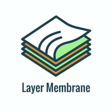 Fabric Features Icon Set Showing Layer Membrane Fabric Concept