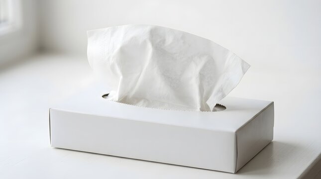 Tissue box mockup isolated on white background