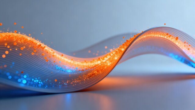Abstract wave with glowing particles