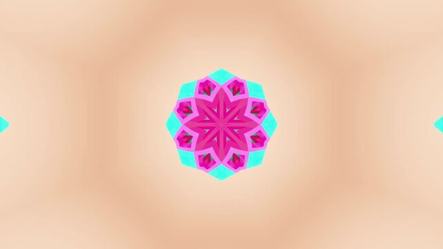 Psychedelic Neon Kaleidoscope Animation Featuring Abstract 3D Geometric Structures with Vibrant Mosaic Patterns for Digital Art and Visual Storytelling