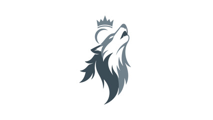 Fototapeta premium Majestic wolf wearing a crown, howling