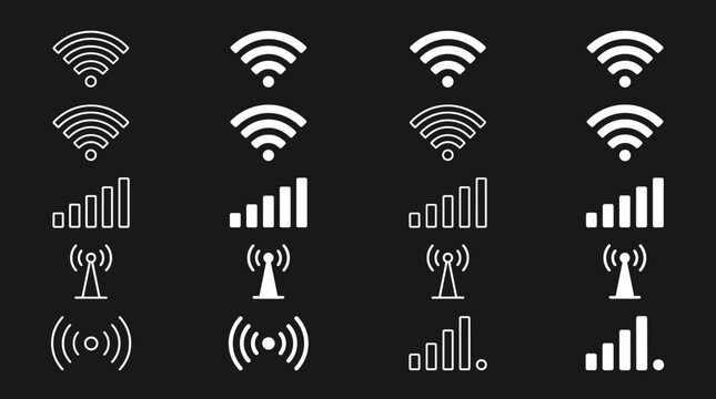 WiFi signal icons and symbols.