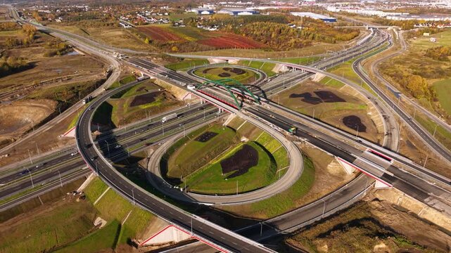 New Tricity Metropolitan ring road in Pomerania. Poland