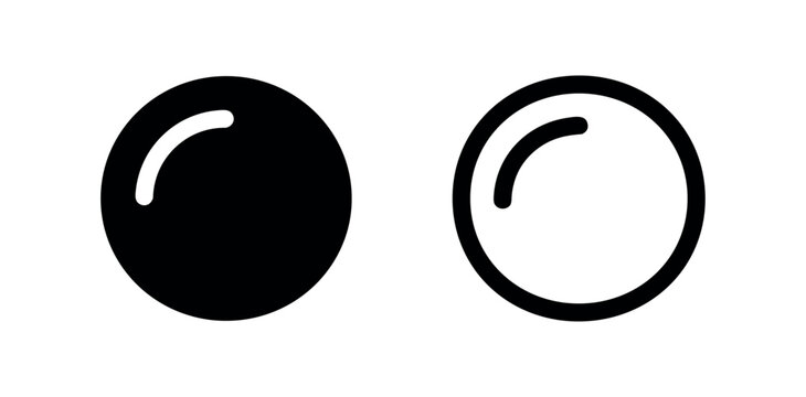 Pea icon, single green pea symbol in glyph and outline style for food and vegetable concepts