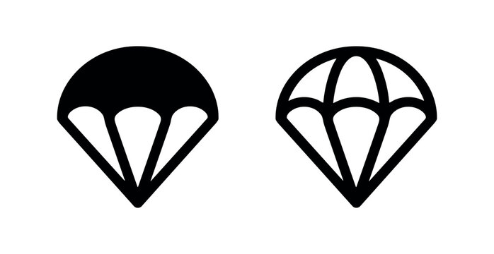 Parachute icon for adventure, skydiving, and safety