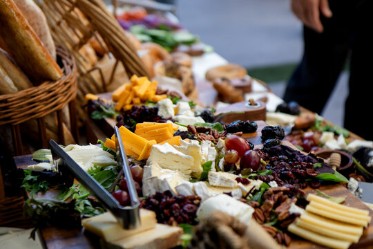 Food spread on table buffet