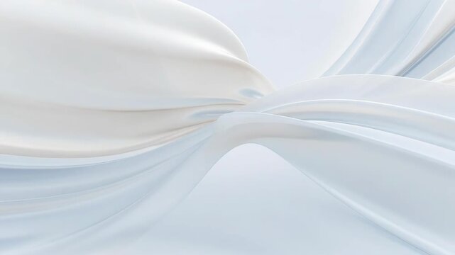 Smooth white flowing abstract curves in soft style on pale background, concept of elegance and calmness, serenity and simplicity