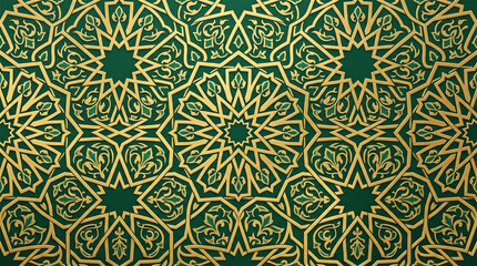 Fototapeta premium Intricate Islamic Geometric Seamless Pattern Background