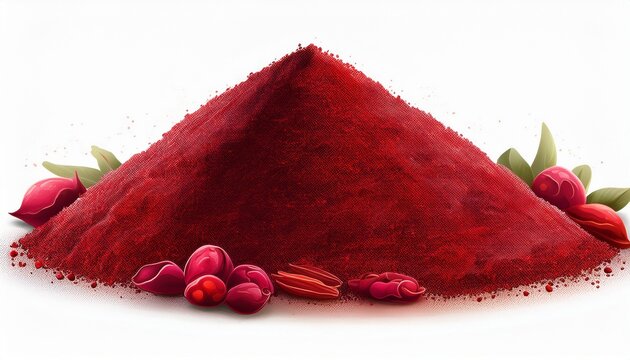 raw sumac spice on a white background isolated generative ai