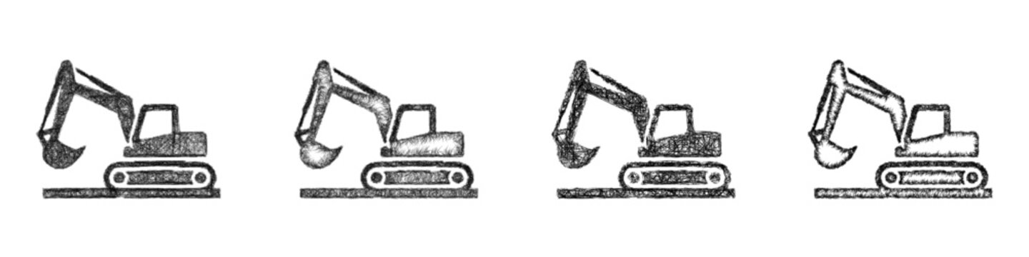Monochrome sketch construction logo design set
