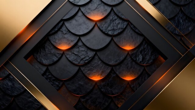 Abstract pattern with scales and glowing lines