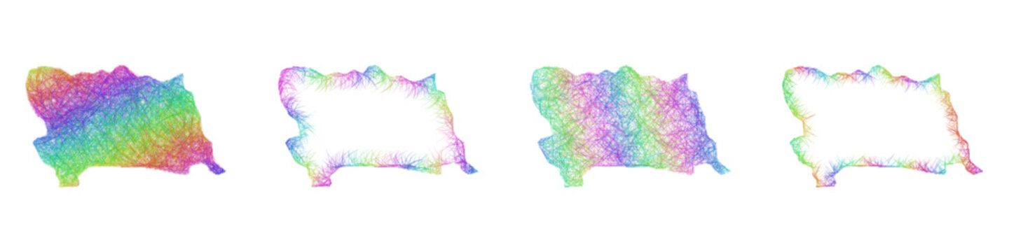 Colorful sketch West Berkshire map design set