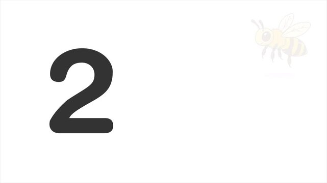 Number 2 Counting Two Colorful Bees Educational Animation for Preschool Kids