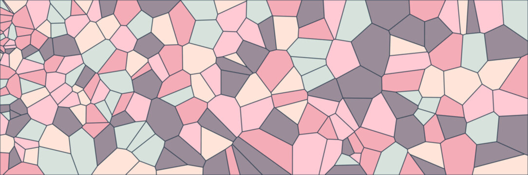 Pastel Voronoi tessellation background, abstract geometric mosaic with polygonal cellular structure and soft color gradient transitions