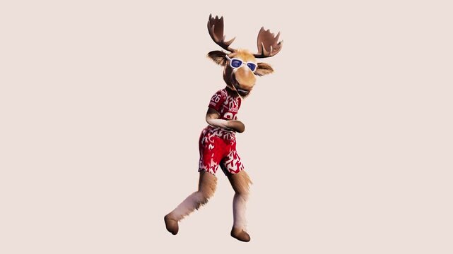 Funny Moose Soccer Player Dances - 3D Animation