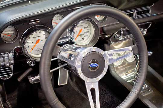 Editorial Use Only. Historic Ford GT40 photographed at the public exhibition Techno-Classica in Essen, Germany, 2018. Suitable for editorial, journalistic, and documentary use.