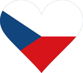 Fototapeta premium Czech Republic Heart Flag Vector Graphic I Love Czechia Patriotic Symbol
