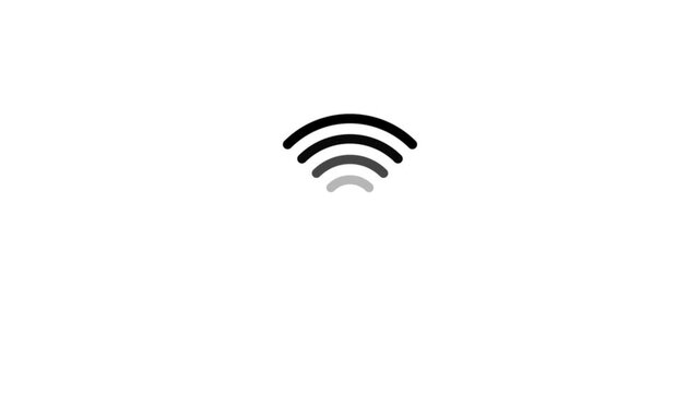 Minimalist wi-fi signal animation, wireless internet connection symbol, digital network connectivity for tech interface