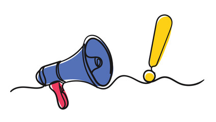 Obraz premium Megaphone and exclamation mark